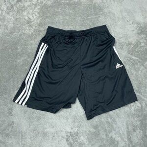 Adidas Mens Black Shorts Recycled Polyester Medium With 3 Stripes a0232